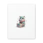Cute Hippo Playing Piano Matte Canvas Print — Nursery Wall Art