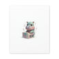 Cute Hippo Playing Piano Matte Canvas Print — Nursery Wall Art