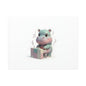 Cute Hippo Playing Piano Matte Canvas Print — Nursery Wall Art