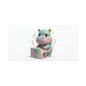 Cute Hippo Playing Piano Matte Canvas Print — Nursery Wall Art