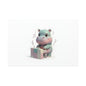 Cute Hippo Playing Piano Matte Canvas Print — Nursery Wall Art