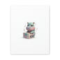 Cute Hippo Playing Piano Matte Canvas Print — Nursery Wall Art