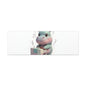 Cute Hippo Playing Piano Matte Canvas Print — Nursery Wall Art