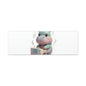 Cute Hippo Playing Piano Matte Canvas Print — Nursery Wall Art