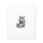 Cute Hippo Playing Piano Matte Canvas Print — Nursery Wall Art