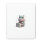 Cute Hippo Playing Piano Matte Canvas Print — Nursery Wall Art